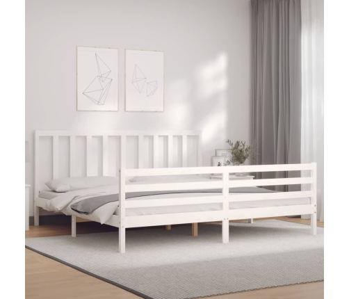 Estructura de cama sin colchón madera maciza blanca 200x200 cm