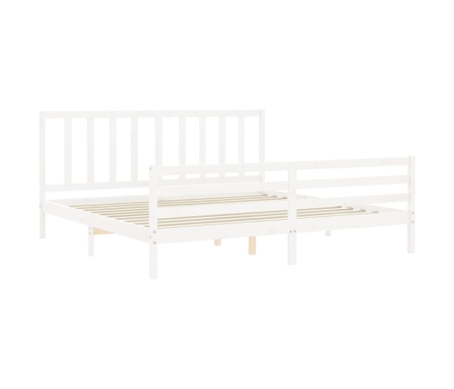 Estructura de cama sin colchón madera maciza blanca 200x200 cm