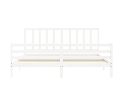 Estructura de cama sin colchón madera maciza blanca 200x200 cm