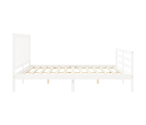 Estructura de cama sin colchón madera maciza blanca 200x200 cm