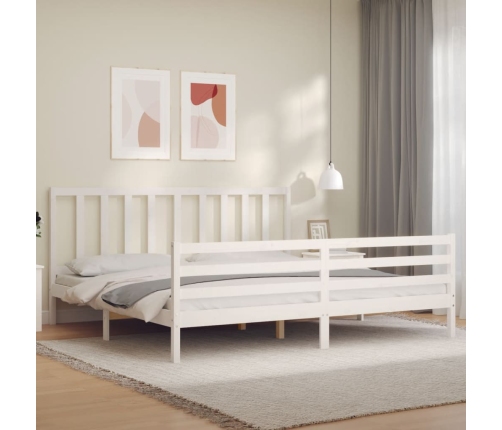 Estructura de cama sin colchón madera maciza blanca 200x200 cm