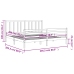 Estructura de cama con cabecero madera maciza negro 200x200 cm