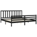 Estructura de cama con cabecero madera maciza negro 200x200 cm