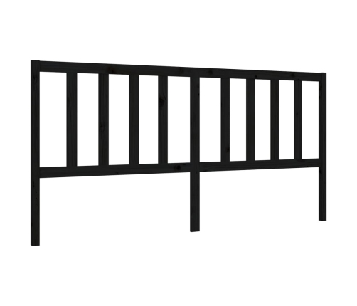 Estructura de cama con cabecero madera maciza negro 200x200 cm