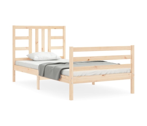 Estructura de cama con cabecero madera maciza