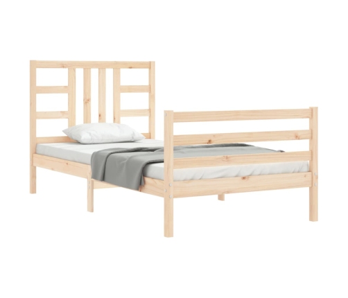 Estructura de cama con cabecero madera maciza