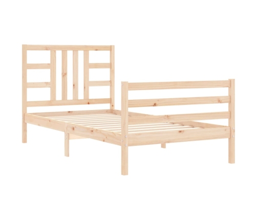 Estructura de cama con cabecero madera maciza