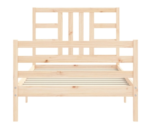 Estructura de cama con cabecero madera maciza