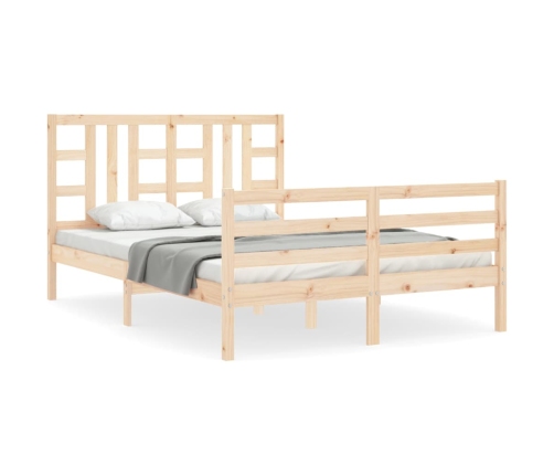 Estructura de cama sin colchón madera maciza de pino 140x190 cm