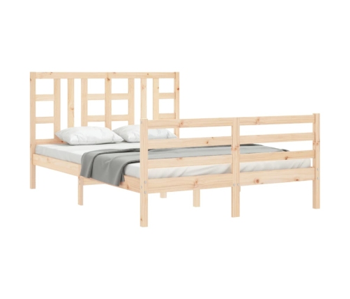 Estructura de cama sin colchón madera maciza de pino 140x190 cm