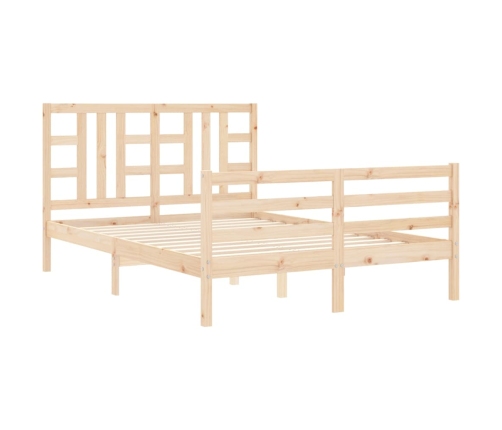 Estructura de cama sin colchón madera maciza de pino 140x190 cm