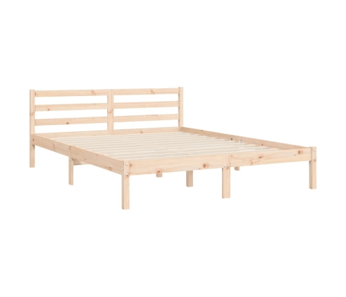 Estructura de cama sin colchón madera maciza de pino 140x190 cm