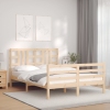 Estructura de cama sin colchón madera maciza de pino 140x190 cm