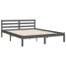 Estructura de cama con cabecero madera maciza gris 140x190 cm