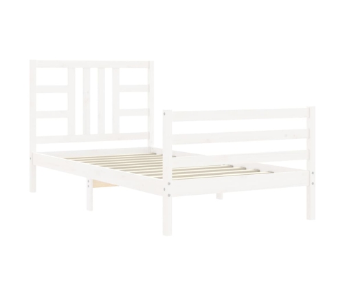 Estructura de cama sin colchón madera de pino blanca 90x200 cm