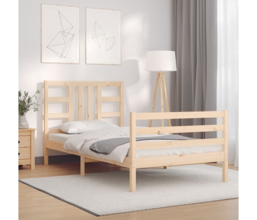 Estructura de cama sin colchón madera maciza de pino 100x200 cm