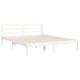 Estructura de cama con cabecero madera maciza blanco 160x200 cm