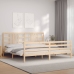 Estructura de cama con cabecero madera maciza 200x200 cm