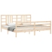 Estructura de cama con cabecero madera maciza 200x200 cm