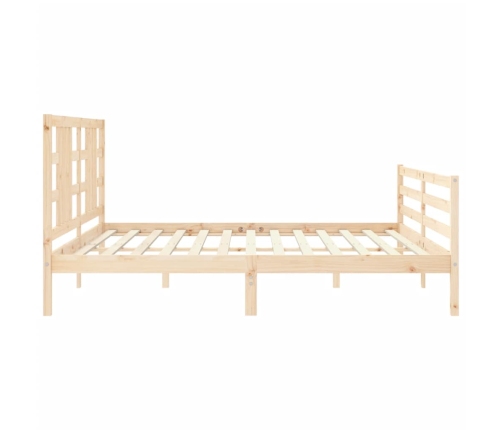 Estructura de cama con cabecero madera maciza 200x200 cm