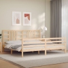 Estructura de cama con cabecero madera maciza 200x200 cm