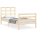 Estructura de cama individual con cabecero madera maciza