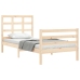Estructura de cama individual con cabecero madera maciza