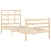 Estructura de cama individual con cabecero madera maciza