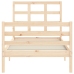 Estructura de cama individual con cabecero madera maciza