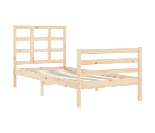 Estructura de cama con cabecero madera maciza