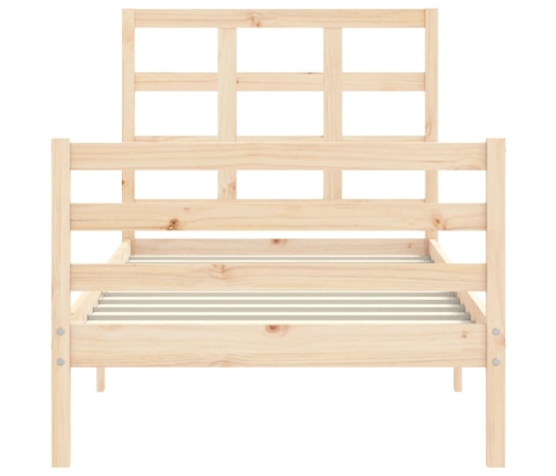 Estructura de cama con cabecero madera maciza