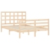 Estructura de cama con cabecero madera maciza 140x190 cm