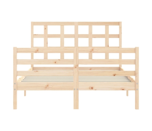 Estructura de cama con cabecero madera maciza 140x190 cm