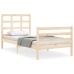 Estructura de cama con cabecero madera maciza 90x200 cm