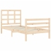 Estructura de cama con cabecero madera maciza 90x200 cm