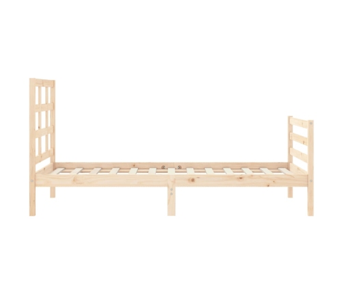 Estructura de cama con cabecero madera maciza 90x200 cm