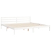 Estructura de cama con cabecero madera maciza blanco 200x200 cm