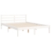 Estructura de cama con cabecero madera maciza blanco 140x190 cm