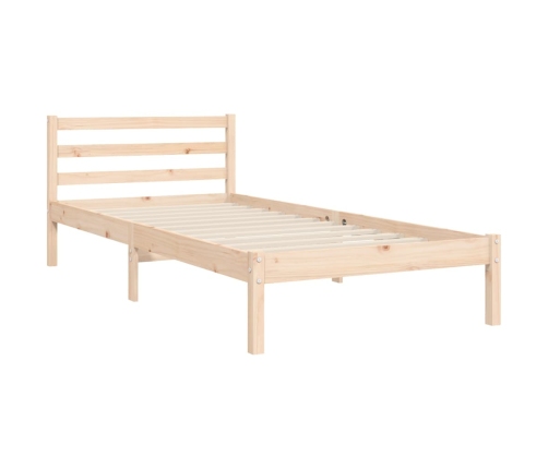 Estructura de cama con cabecero madera maciza 90x200 cm