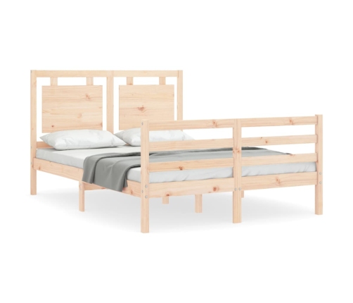 Estructura de cama con cabecero madera maciza 120x200 cm