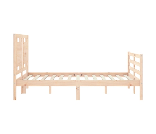 Estructura de cama con cabecero madera maciza 120x200 cm