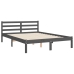 vidaXL Estructura de cama con cabecero madera maciza gris 140x200 cm