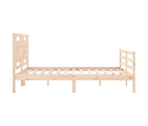 Estructura de cama de matrimonio con cabecero madera maciza