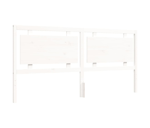 Estructura cama de matrimonio con cabecero madera maciza blanco