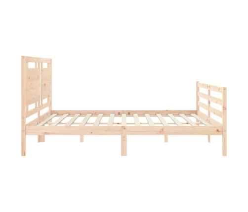 Estructura de cama con cabecero madera maciza 200x200 cm