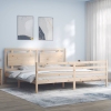 Estructura de cama con cabecero madera maciza 200x200 cm