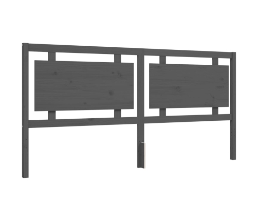 Estructura de cama con cabecero madera maciza gris 200x200 cm