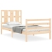 Estructura de cama individual con cabecero madera maciza