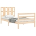 Estructura de cama individual con cabecero madera maciza