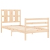 Estructura de cama individual con cabecero madera maciza